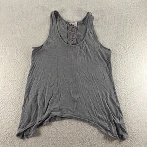 Arizona Jean Co. Tank Top‎ Womens Medium Gray Lace Racerback Casual Scoop Neck